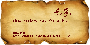 Andrejkovics Zulejka névjegykártya